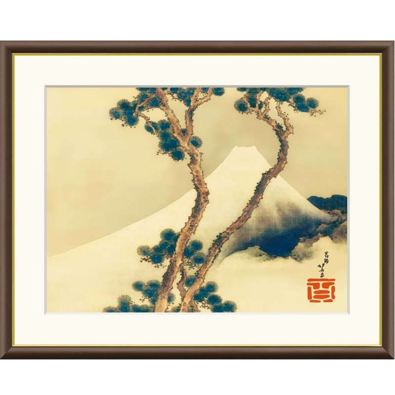 額絵 葛飾北斎 松越えの富士 f8・f6・f4サイズ 日本の名画シリーズ Hokusai gk-a5-j2135（p115） （J2-135） （代引き不可） 日本画 インテリア