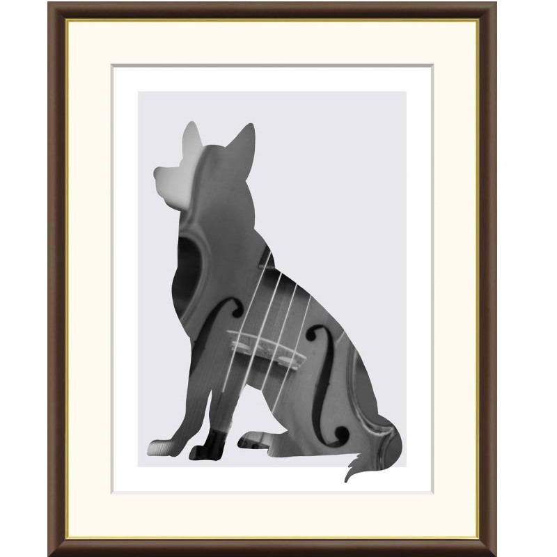 額絵 山口美咲 Violin f8・f6・f4サイズ モノトーンアート Dog&Cat Misaki gk-a5-j3l001（p68） （J3-L001） （代引き不可） 現代アート インテリア｜さくらソレイユ　店