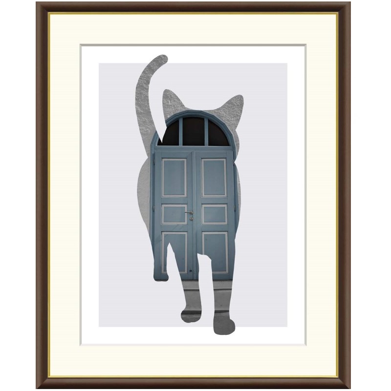 額絵 山口美咲 Door f8・f6・f4サイズ モノトーンアート Dog&Cat Misaki gk-a5-j3l003（p68） （J3-L003） （代引き不可） 現代アート インテリア｜さくらソレイユ　店