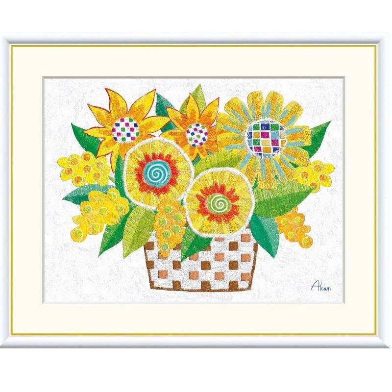 額絵 春田あかり パッピーイエロー f8・f6・f4サイズ Pleasant Plants ～愉快な植物たち～ Akari gk-a5-j3s003（p80） （J3-S003） （代引き不可） 現代アート インテリア