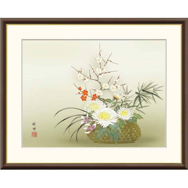 額絵 田村竹世 四君子 f8・f6・f4サイズ 現代日本画シリーズ 花鳥画 年中飾り gk-a5-j4b006（p149） （J4-B006） （代引き不可） 日本画 インテリア