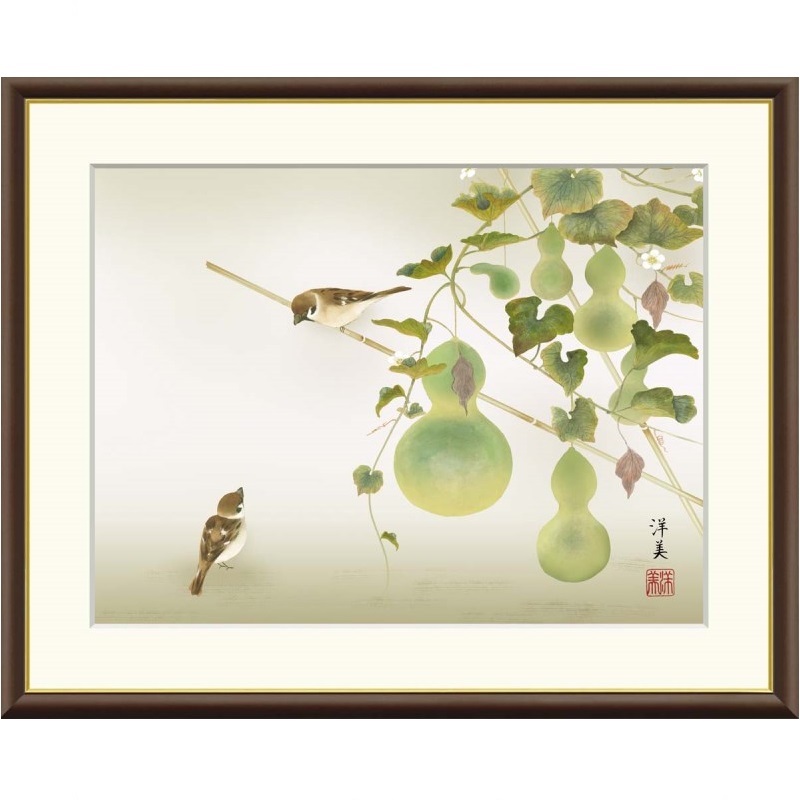 日本画　花魁絵図　山口麗華作 日本画 花魁絵図 山口麗華作