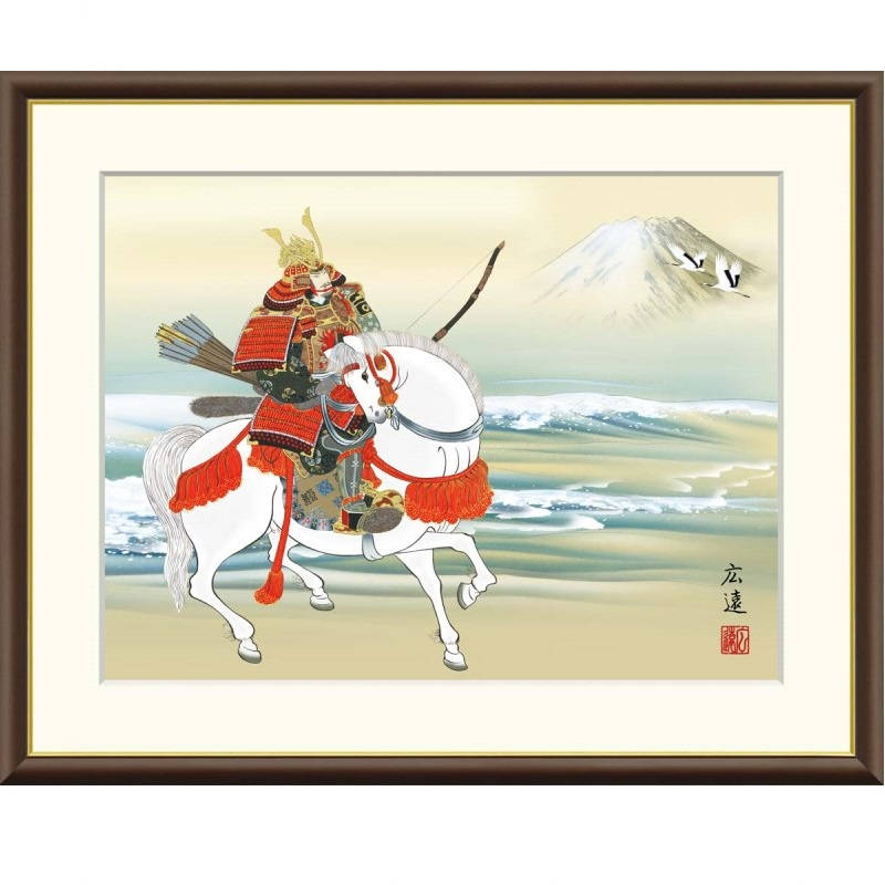 楽天市場】子ども日 端午の節句 額入アート ＜J4-H001 馬上武者