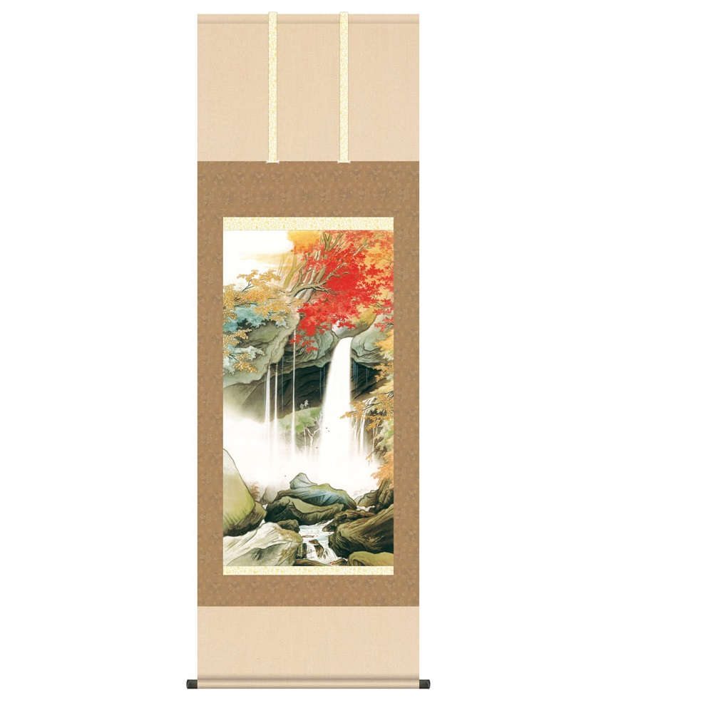 掛軸 名画 模写複製画 川合玉堂 日光裏見滝 (KZ5G9-140) 尺五 桐箱畳紙収納 (代引不可)｜さくらソレイユ　店