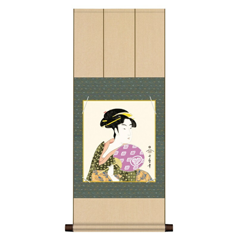 日本の名画 浮世絵 美人画 団扇 絵画 喜多川歌麿 楽天市場】絵画 浮世絵 美人画 団扇を持つおひさ 喜多川歌麿 額入り