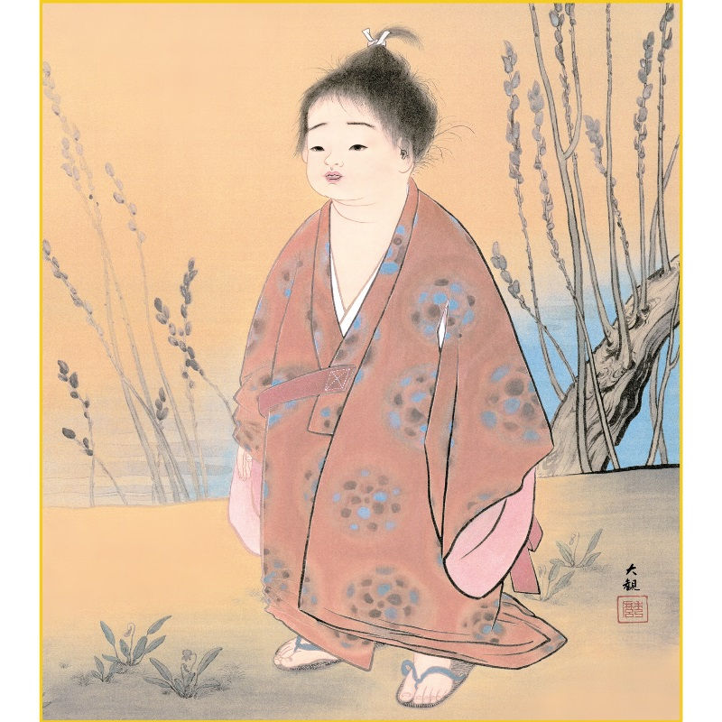 複製/横山大観/無我図/印刷工芸/布袋屋掛軸HG-171 複製/横山大観/無我図/印刷工芸/布袋屋掛軸HG-171