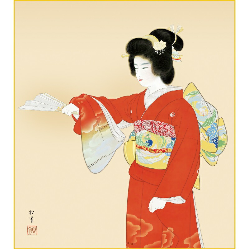楽天市場】色紙絵 複写複製画色紙【上村松園】序の舞 k10-014 松園名画