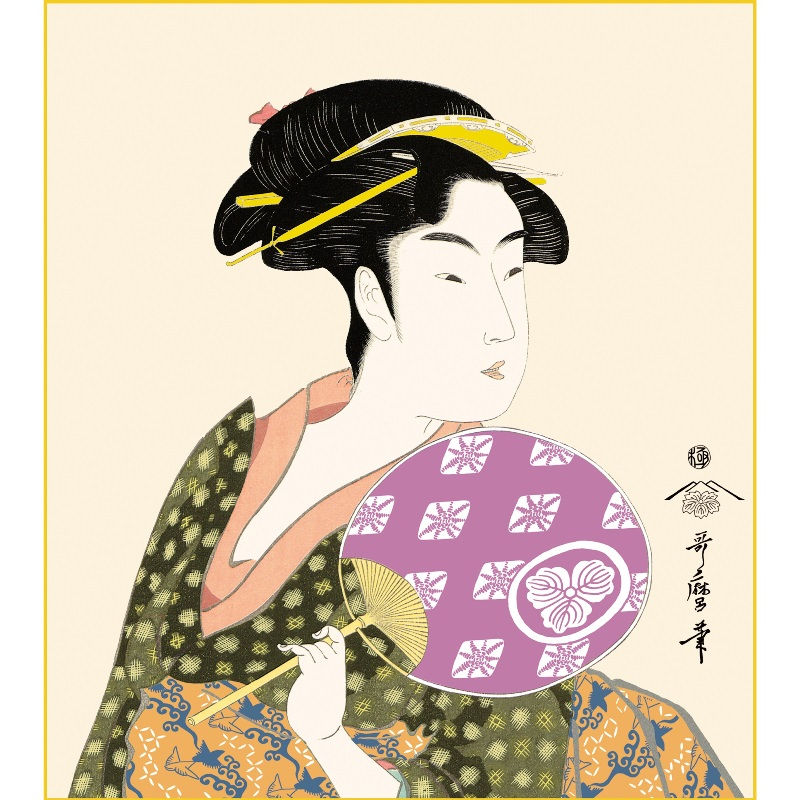 楽天市場】額絵 浮世絵 美人画 【団扇を持つおひさ】 喜多川歌麿