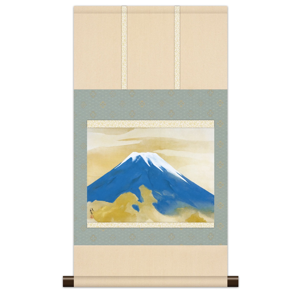本格ミニ掛軸 日本の名画 川端龍子 [冨士] 新絹本 [KM3R1-060] 龍子名画掛軸