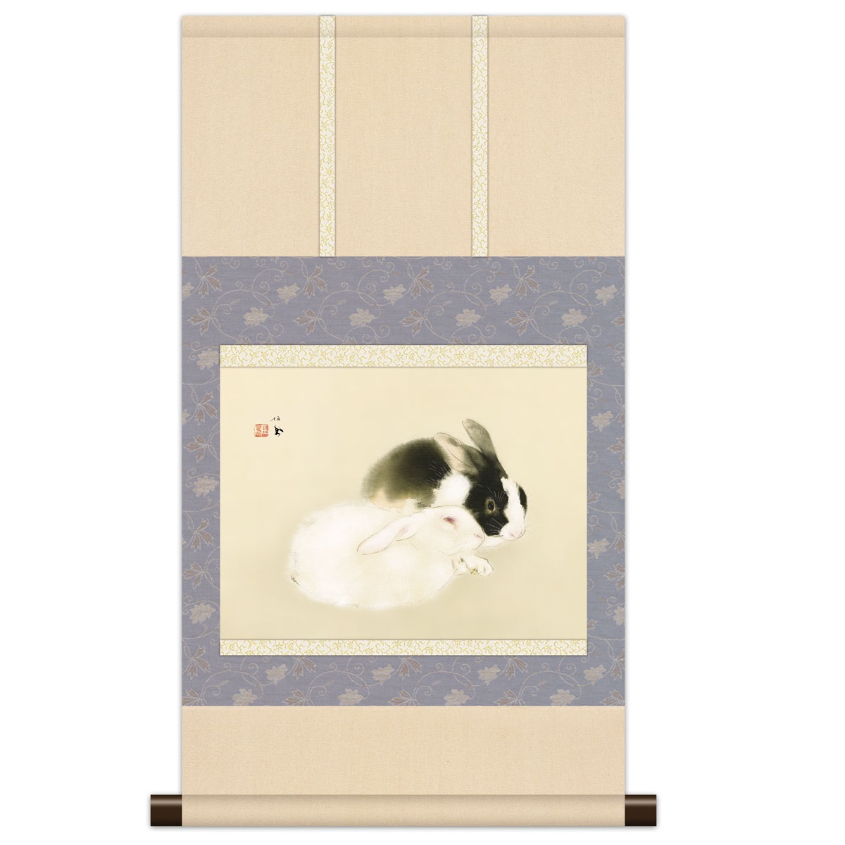 本格ミニ掛軸 日本の名画 竹内栖鳳 [宇佐幾] 新絹本 [KM3R1-050] 栖鳳名画掛軸