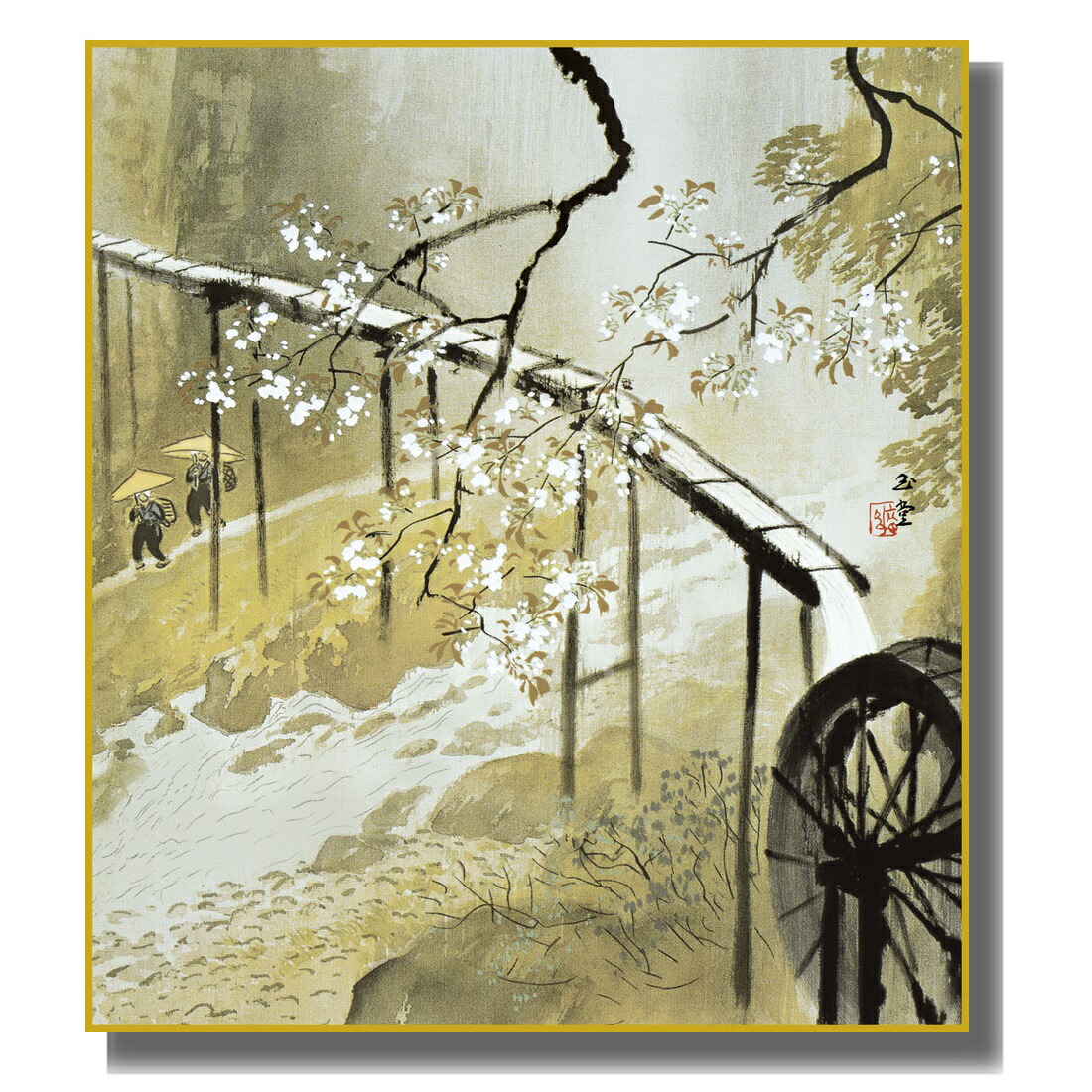 楽天市場】川合玉堂 ( 偶庵 ) 画讃 色紙 ( 額入り ) 【中古】 : 内田画廊