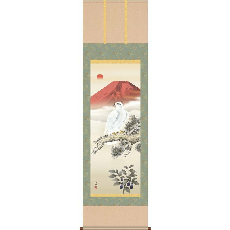 楽天市場】掛け軸／掛軸【正月掛け】一富士二鷹三茄子（高見 蘭