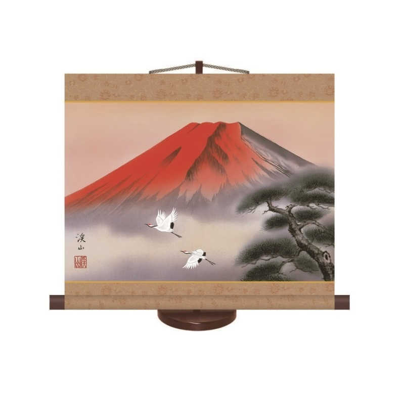 楽天市場】掛け軸 かけじく 山水画ミニ掛軸赤富士飛翔(伊藤 渓山)受注 楽天市場】掛け軸 かけじく 山水画ミニ掛軸赤富士飛翔(伊藤 渓山)受注