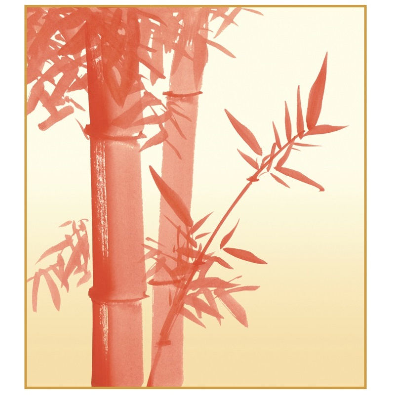 楽天市場】高級色紙「朱竹」東雲斎（色紙絵）送料無料 : 掛け軸・絵画