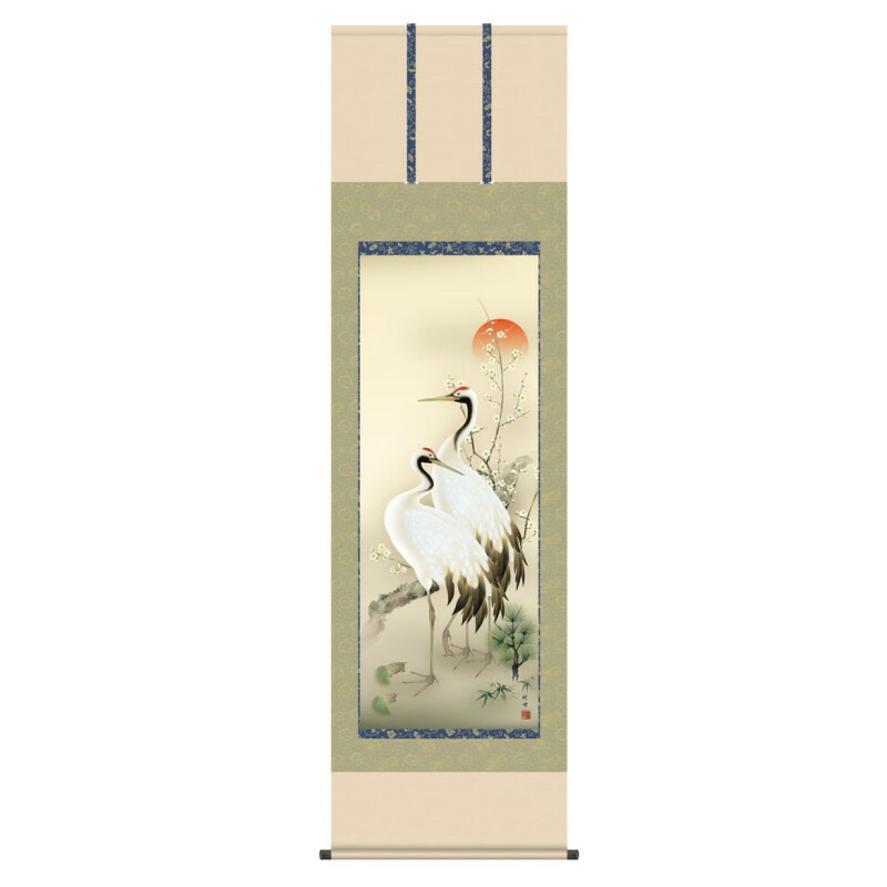 ○掛け軸/松竹梅鶴/二重箱/国井孝雪？ 松竹梅鶴蒔絵硯箱 文化遺産オンライン