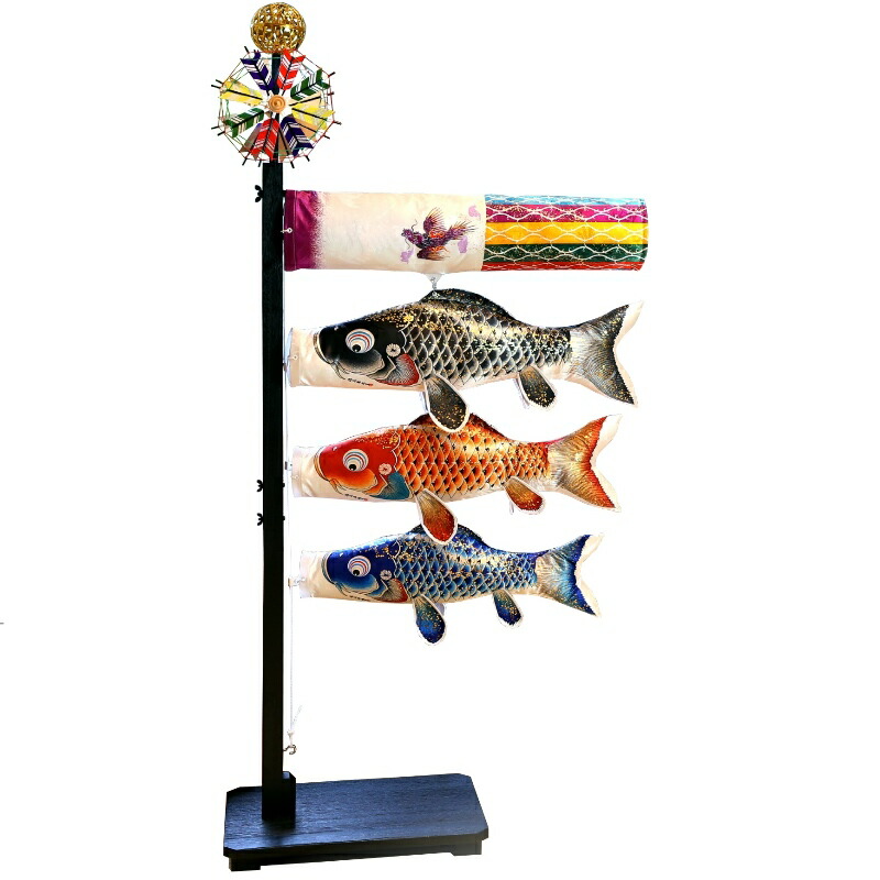 徳永 鯉のぼり 室内用 吊るし飾り鯉のぼり 1m鯉3匹 京錦 京鶴吹流し 日本の伝統文化 こいのぼり 徳永 鯉のぼり 室内用 吊るし飾り鯉のぼり 80cm鯉3匹 星歌友禅 日本の