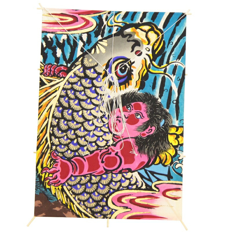 楽天市場】インテリア 手描き和凧 特大角凧 約縦68×横47cm【福-105