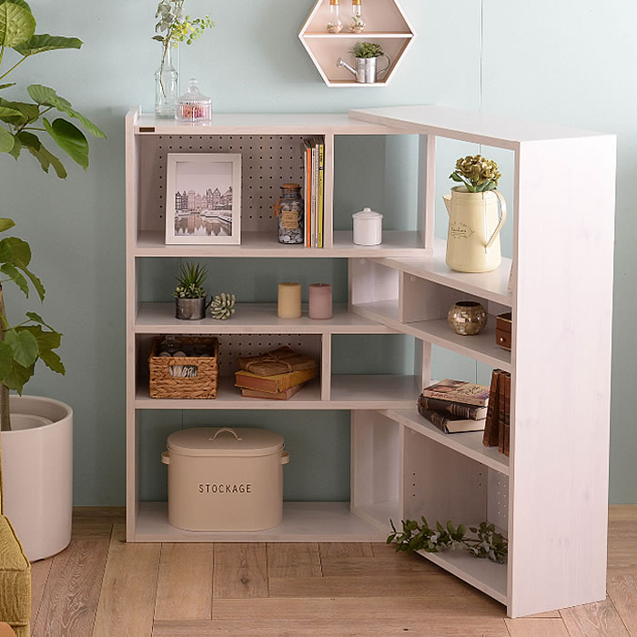 【完成品】オープンシェルフ ラック　飾り棚　4段 引き出し付き　北欧インテリア 楽天市場】オープンラック 木製 4段 シェルフ 幅90cm 4段ラック