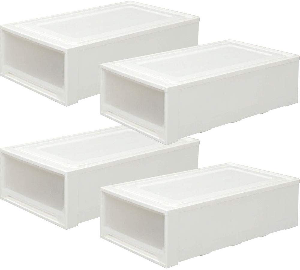 プラスチック 奥行74 引き出し 収納家具 Mg 7423w クリアケース 収納ボックス 4個セット 収納ケース 収納ケース 収納ボックス プラスチック 幅44 収納ボックス 高さ23 押入れ 深型 プラスチック 引き出し 幅45 衣装ケース アイリスオーヤマ クローゼット クリア クリア