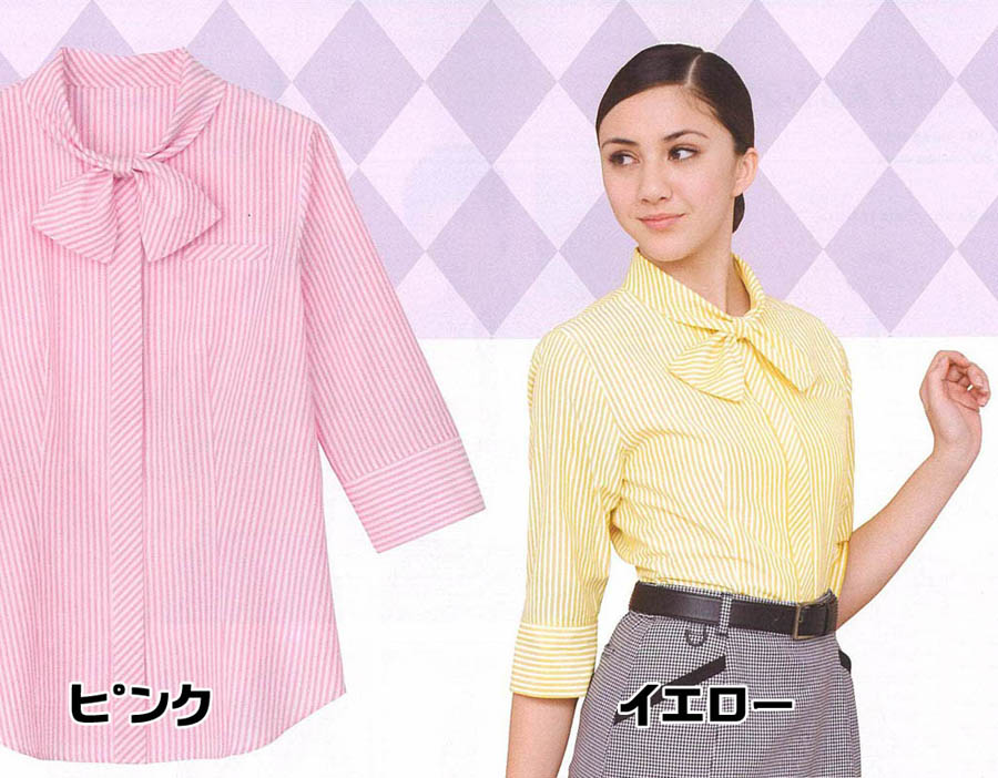 七分丈 ブラウス レディース<br>アミューズメント パチンコ店<br>女性用 新感覚の６０’ｓスタイル