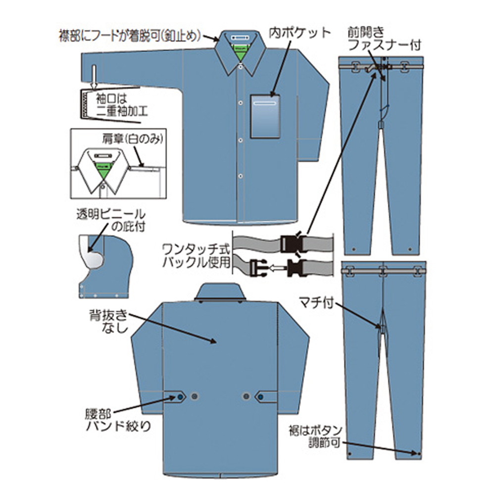 楽天市場 アクションコート ジャンパーのみ 国産レインウェア 上下セット販売 パンツのみ別売しています K ユニフォーム