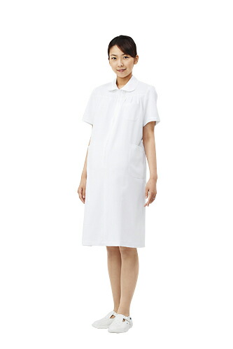 マタニティ 妊婦用 ナースワンピース 半袖 白衣 医療白 輝く高品質な