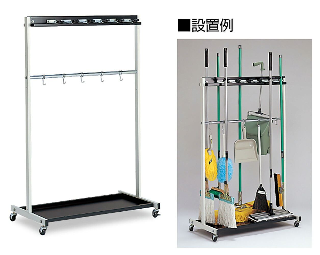 ユニット(UNIT) 【877-35A】モップハンガーＲＣ型（１２本掛）