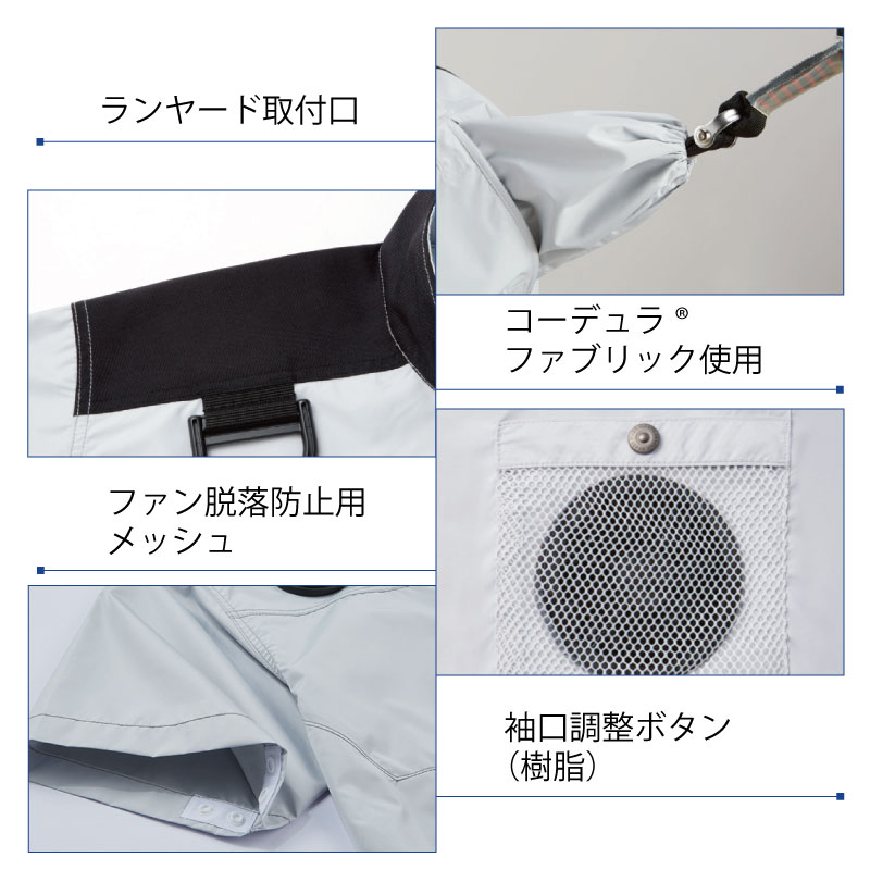 空調服 自重堂 Jawin ネイビー 大きいサイズ 5L ファンなし UPF50 ...