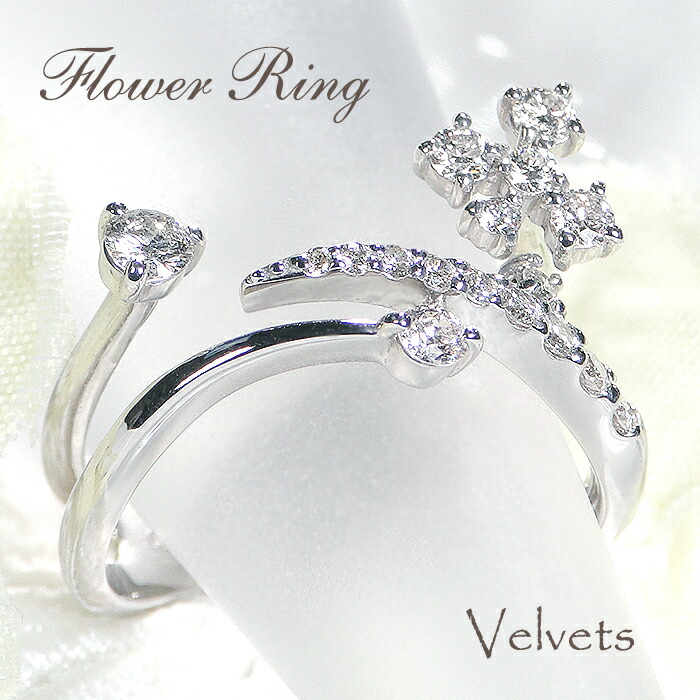 楽天市場】Pt900/K18YG 1.0ct フラワー ダイヤモンド リング【送料無料