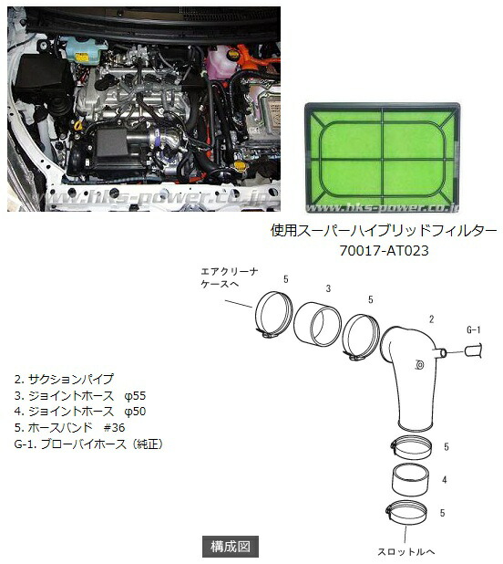 HKS プレミアムサクション アクア DAA- NHP10 1NZ-FXE(1NZ-1LM) 11/12