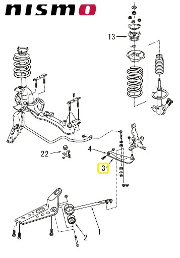 NISMO 【ニスモ】 サスペンションリンク「トランスバースリンクセット」 (イメージ図中番号3)シルビア・180SX (P)S13・R(P)S13|K-ワークス 店