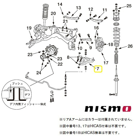 NISMO 【ニスモ】 サスペンションリンク 「リアＡアームセット(スタンダード)」 （イメージ図中番号7） スカイライン　ER34 (2WD)