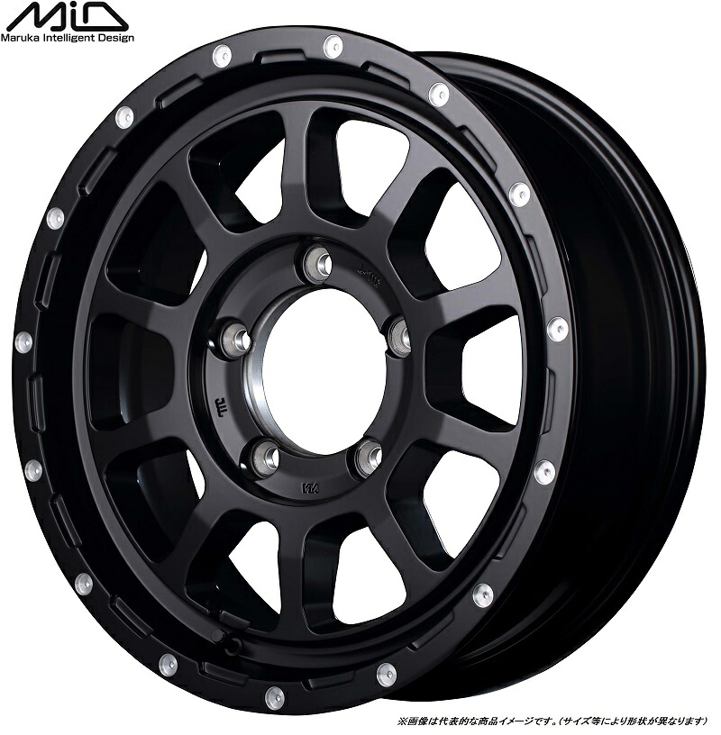 MID ナイトロパワー M10パーシング ジムニー JB23 JB64用 [4本セット] 16インチ リム幅:5.5J 5H PCD 139.7 INSET +20 マルカサービス NITRO POWER M10 PERSHING カラー：セミグロスブラック/マシニング