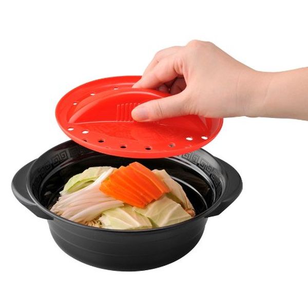 楽天市場 キッチン快適 エビス らくチン野菜ラーメン レンジ調理 かんたん調理 キッチン用品 電子レンジ 暮らしの杜 横濱