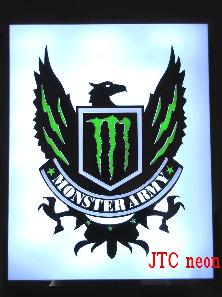 楽天市場 Ledボックスはメーカーの生産終了に伴い 今ある在庫限りで販売終了となります Monster Energy モンスターエナジー 鳥 Ledボックス Led Box ネオンサイン 看板 Bar Cafe ネオン管 ネオン看板 Jtcモール