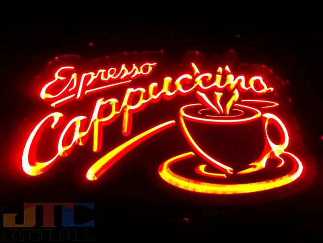 【LED3D看板はメーカーの生産終了に伴い、今ある在庫限りで販売終了となります。】Espresso Ｃappuccino エスプレッソ カプチーノ LED 3D ネオン看板 ネオンサイン 広告 店舗用 アメリカン雑貨