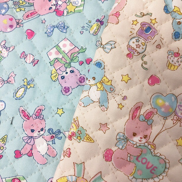 楽天市場】生地【キルティング】《風船とうさぎ柄》【50cm単位