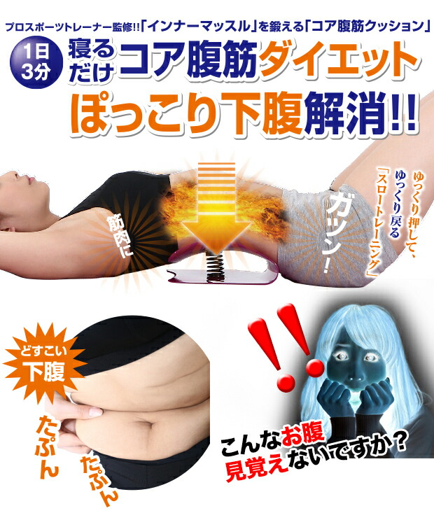 楽天市場 体幹 トレーニング クッション 腹筋 エクササイズ ダイエット 器具 コア 筋肉 インナーマッスル 引き締め 寝ながら 筋トレ グッズ 寝たまま 下腹 ストレッチ コアスリマー となりの雑貨屋さん