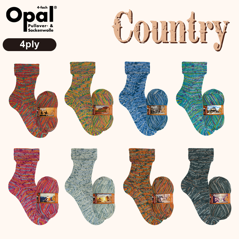 楽天市場】［8色セット］Opal Country 4ply 8色セット［11290 11291 11292 11293 11294 11295  11296 11297］オパール カントリー まとめ売り 全色セット : 竹あみ針と手芸用品のお店 趣芸