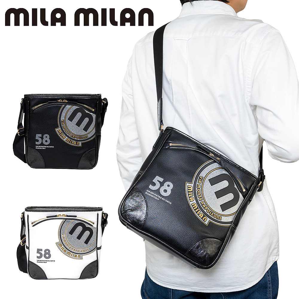 【尖んがり最大限度43倍 | 6/10まで】 ミラ・ミラン ショルダーバッグ mila milan 御徒面子 バビラ メンズ レディース ショルダーバック 肩先 曲がったがけうしろ側 曲がった掛け御徒面子 ブランド名 成年者 今めかしい ゴルフ ゴルフ御徒面子 ミラミラン 251101