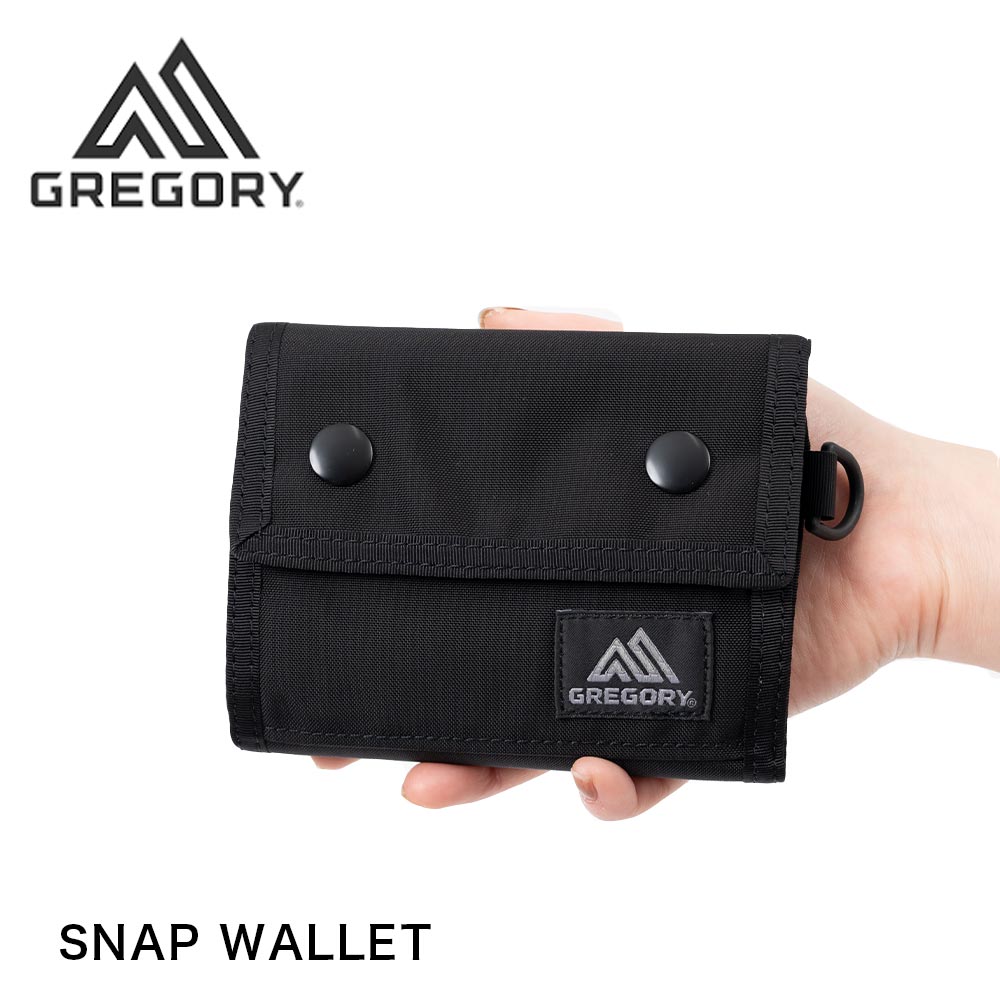 【正規取扱店】 グレゴリー 財布 GREGORY スナップワレット メンズ レディース ミニ財布 三つ折り財布 折りたたみ財布 ミニウォレット 薄い コンパクト ブランド 大人 おすすめ 人気 ブラック 07J-29222