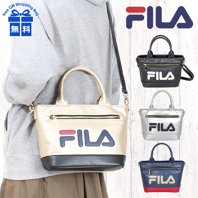 偉大な トートバッグ レディース 小さめ 7595 Fila フィラ クリスタルシリーズ トートバッグ 2way ショルダーベルト付き ショルダーバッグ おしゃれ 中学生 高校生 大学生 学生 大人 ブラック ゴールド シルバー トリコロール 夏フェス ショルダーバッグ 格安