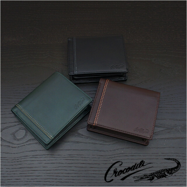 楽天市場】Crocodile クロコダイル 羊革 二つ折り財布 BOX型小銭入れ