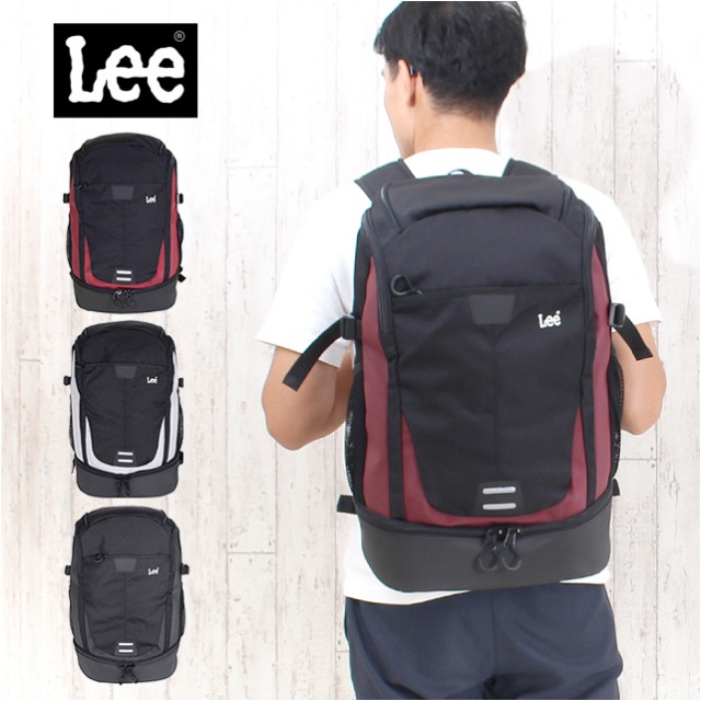 リュック 大容量 320-16300 Lee リー tidy デイパック レインカバー付き 35L ボトムコンパ-メント リフレクター A4 通勤 通学 修学旅行 旅行 メンズ レディース ブランド おしゃれ かっこいい