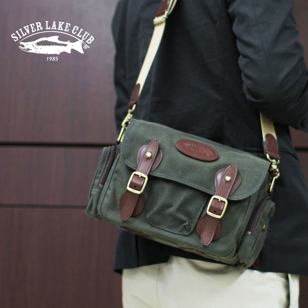 全商品クーポン配布中 ショルダーバッグ メンズ 肩掛け Silver バッグ Lake Club シルバーレイククラブ 海外旅行バッグ Waxed Cotton ワックスドコットン 肩掛け 斜めがけバッグ 革付属コンビ 日本製 撥水 メンズバッグ 小さめ 送料無料 海外旅行バッグ Men S 鞄 財布屋