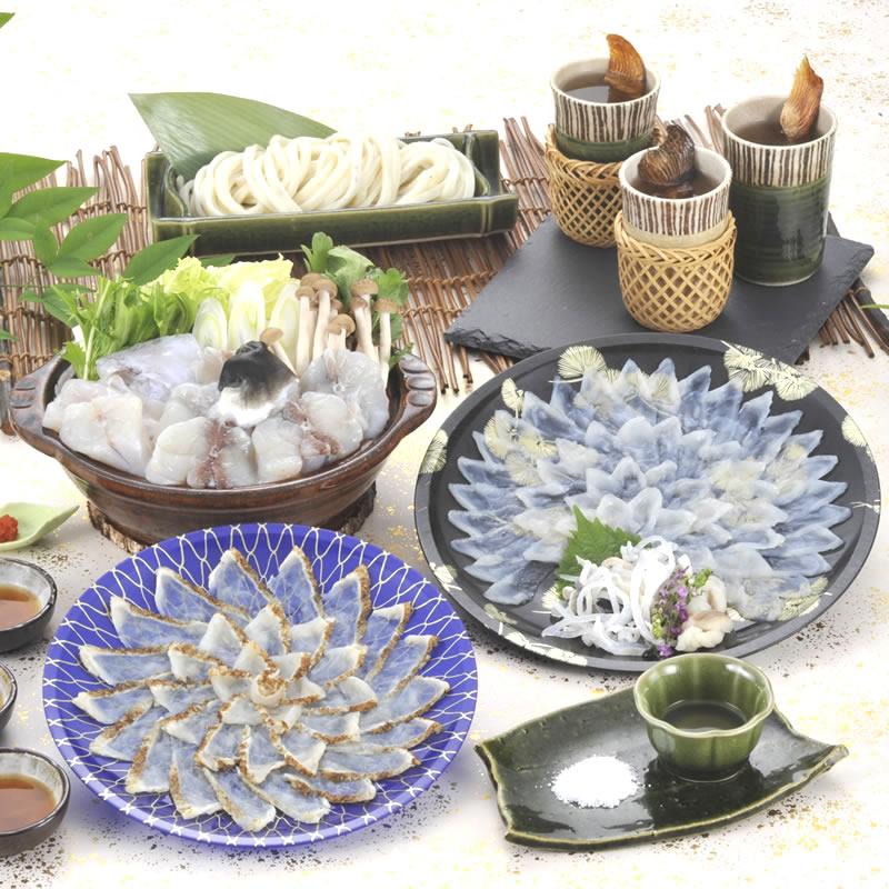 ふぐ刺し ちり鍋 ひれ酒 とらふぐ かば田【産地直送】【送料無料】<br>■ふく太郎本部 ふく料理 ホームコース【3人前】【同梱・手提、包装不可】<br>／ 九州 福岡 グルメ お取り寄せ ご飯のお供 おつまみ ギフト お歳暮