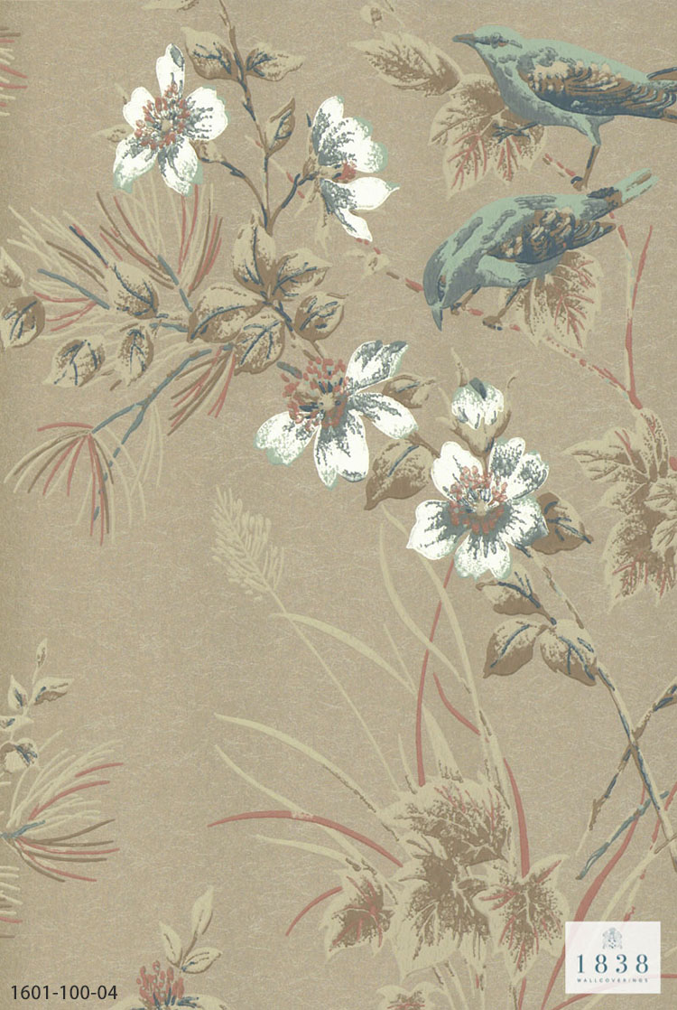 おしゃれ 背景 インテリア 送料無料 輸入壁紙 18 リフォーム 布 装飾 Diy 輸入壁紙 準不燃 バード 撮影 52cm 10m ロール 内装 Wallcoverings 18ウォールカバリングス かわいい リビング イギリス製 のりなし壁紙 F 1601 100 01 模様替え 花柄 シノワズリ 鳥