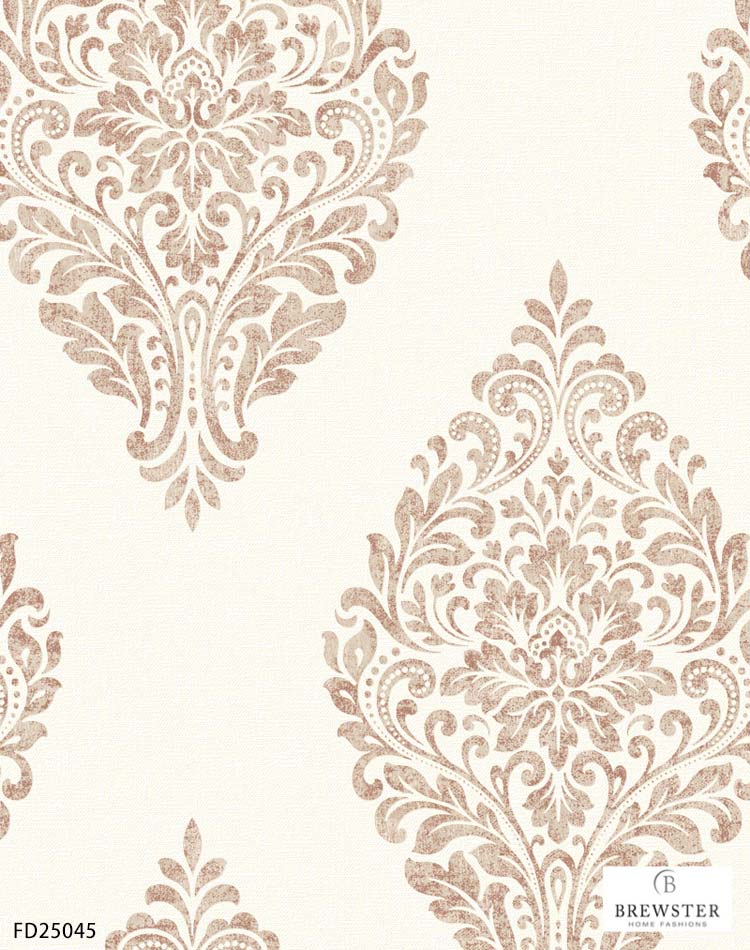 楽天市場 送料無料 輸入壁紙 アメリカ製 ダマスク 光沢 クラシック 布 のりなし壁紙 Brewster ブリュスター 52cm 10m ロール Fd 全3色 ゴールド ブルー ブラウン クロス Diy リフォーム 1ロール単位 カベコレ 壁紙 コレクション