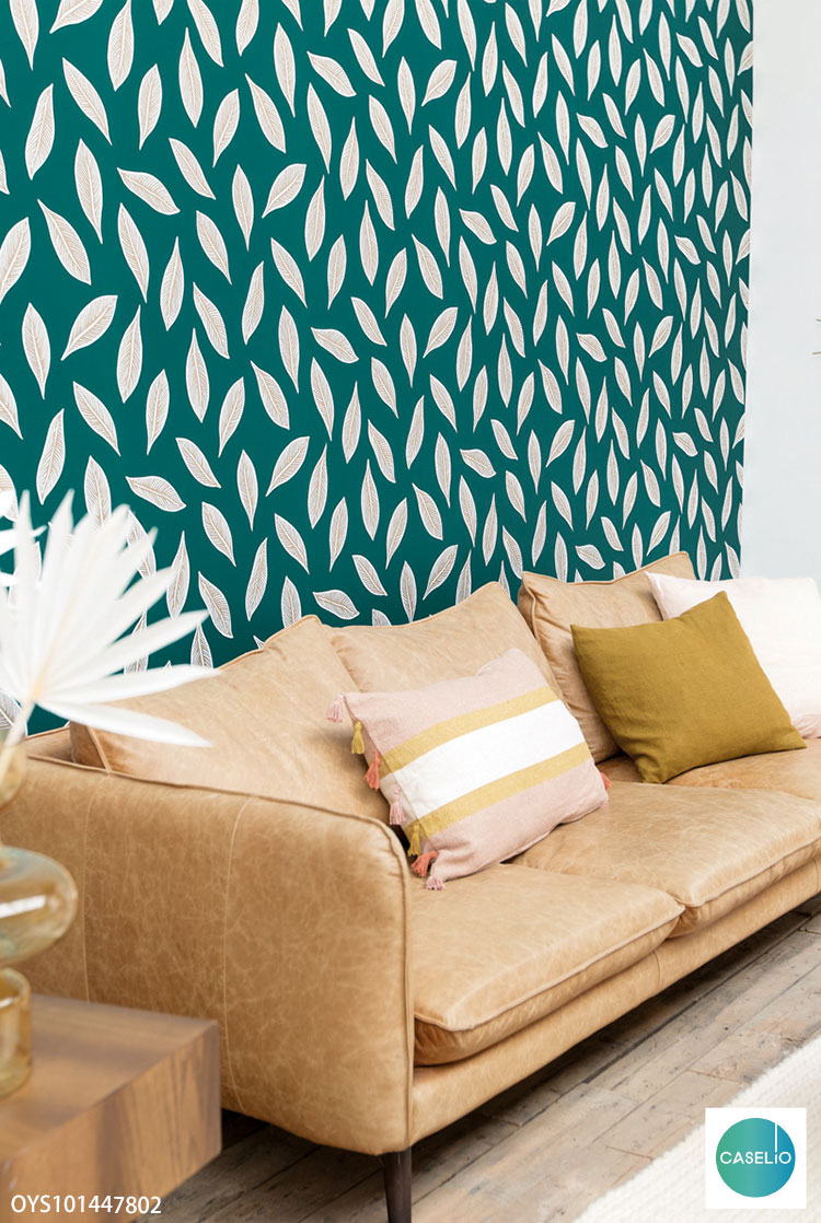 楽天市場 送料無料 輸入壁紙 フランス製 葉 リーフ キッズ 北欧 布 のりなし壁紙 Caselio カセリオ 53cm 10m ロール Oys 全4色 ベージュ レッド ブルー グリーン クロス Diy リフォーム 1ロール単位 カベコレ 壁紙コレクション