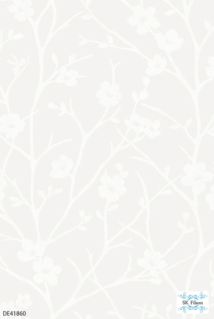楽天市場 送料無料 輸入壁紙 イギリス製 花柄 植物 光沢 布 のりなし壁紙 Sk Filson エスケーフィルソン 52cm 10m ロール De412 全3色 ベージュ グレー ホワイト クロス Diy リフォーム 1ロール単位 カベコレ 壁紙コレクション